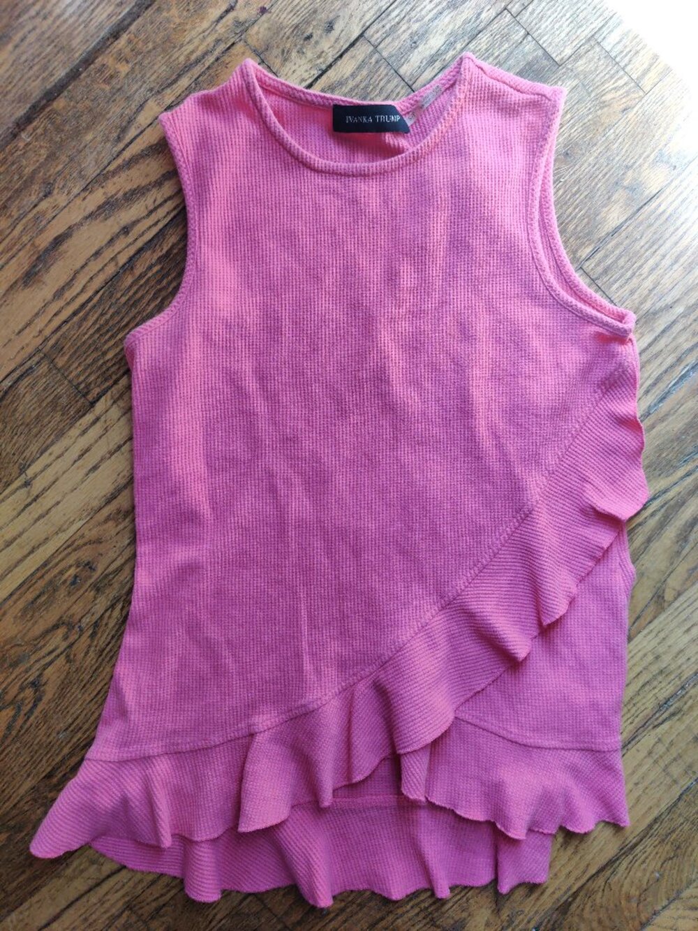 Ivanka Trump pink waffle tank top